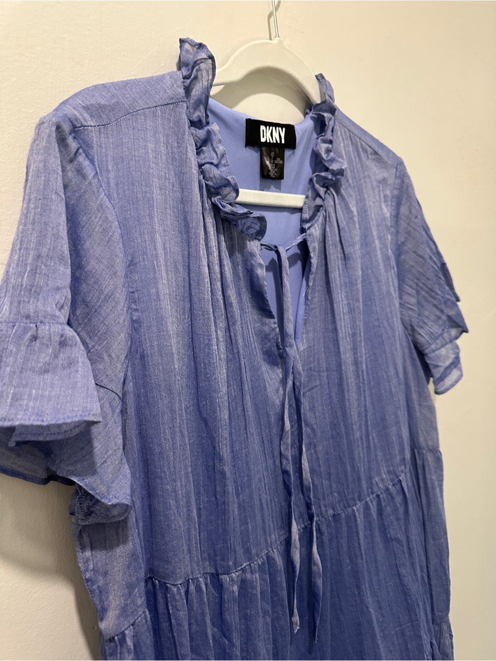DKNY Chambray-Style Tiered Dress - Picture 3 of 5